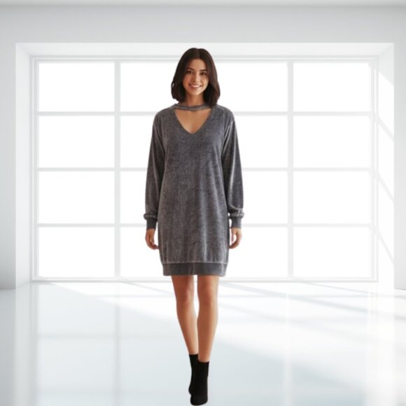 Peach Love California Dresses & Skirts - NWT Peach Love California Velvet Cutout V-Neck Mini Dress S | Sweatshirt Dress